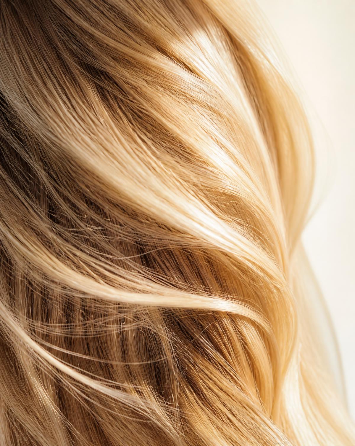 Longueurs lisses et balayage cuivre en lumière naturelle